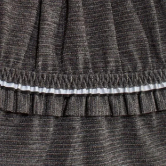 LULULEMON Black Dark Grey Ruffle Run: Wild Short  Sleeve Tech Tee Size 12 - Picture 3 of 14